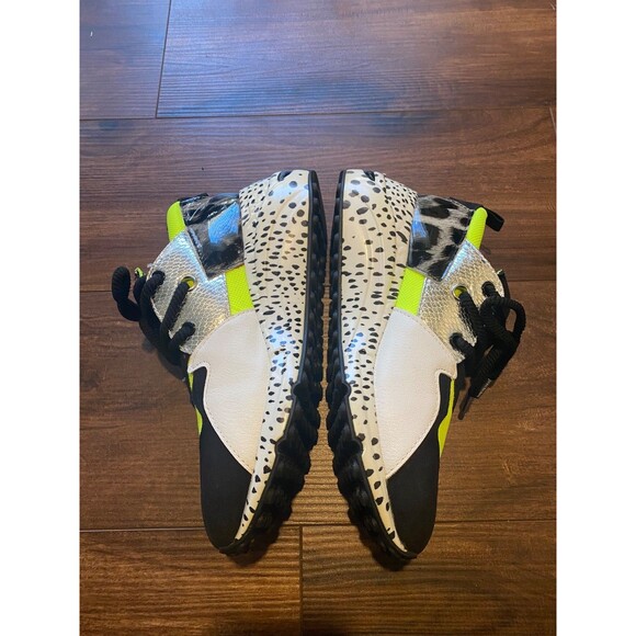 Steve Madden Cliff Platform Heel Sneakers Neon Green Yellow Leopard Womens 8 - Picture 2 of 9